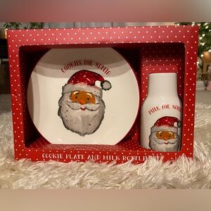 Santa cookies and milk set in box